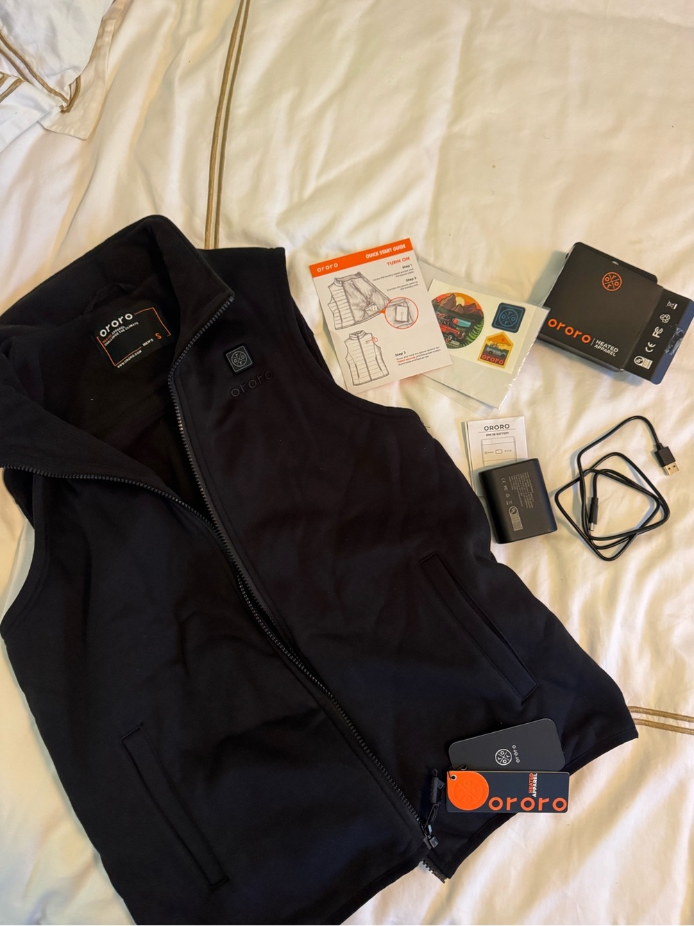 Ororo Black Heated Vest with Branded Tags